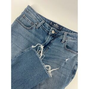 Hollister Low Rise 90s Vintage Women W27 L31 Straight Jeans Distressed Frayed